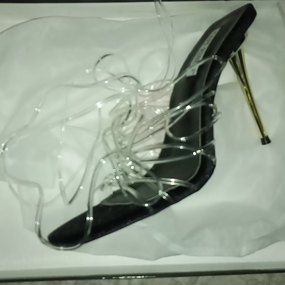 Clear lace up stilettos - Picture 2 of 3